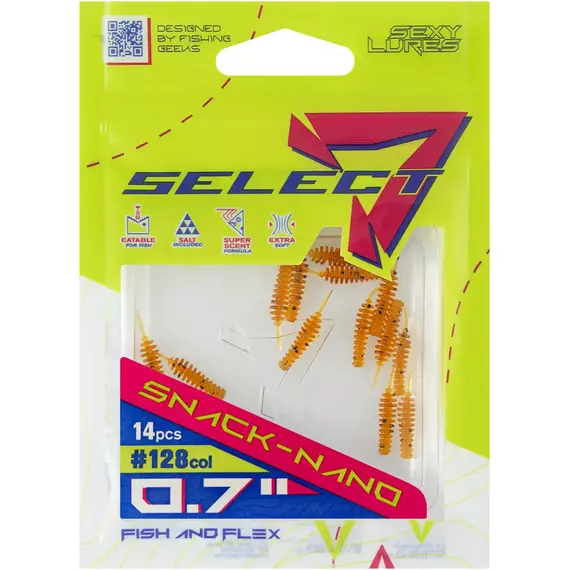 Силікон Select Snack Nano 0.7" #128 (14шт/уп), Довжина силікону: 0.7" (1.78 см), Колір силікону: 128, фото , изображение 2